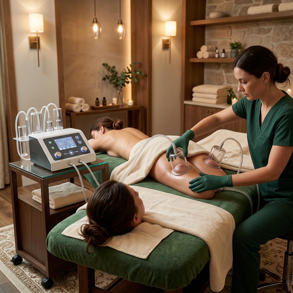 Tratamiento de vacumterapia corporal estética.