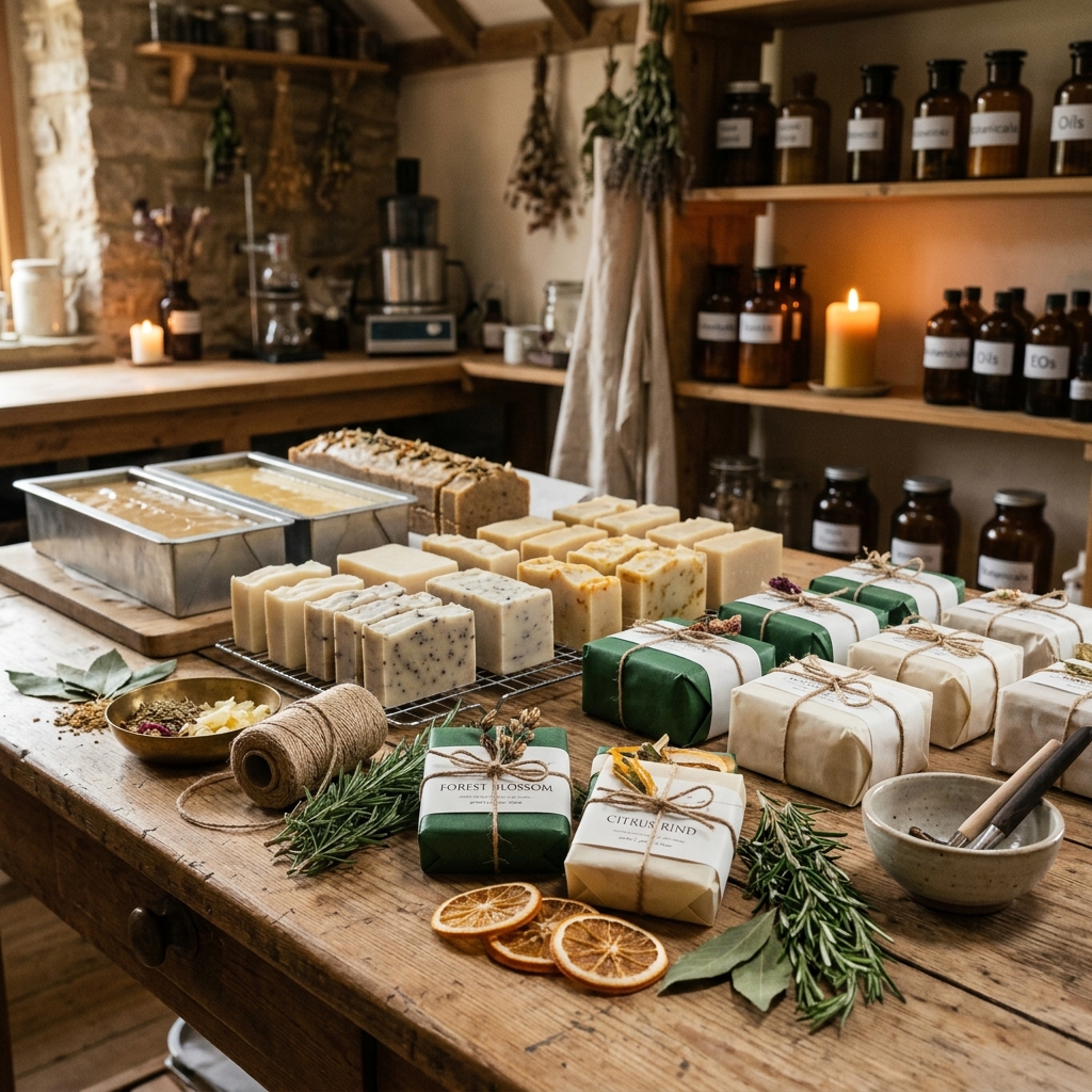 Elaboración artesanal de productos de spa.