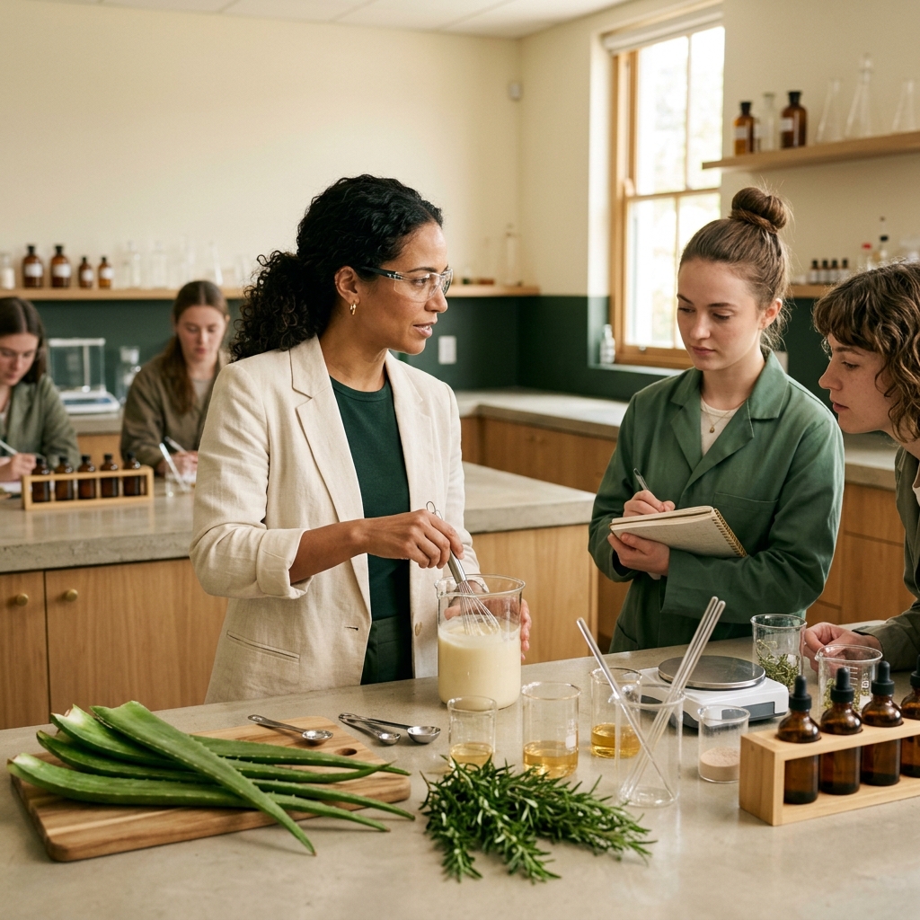 Elaboración de productos capilares con materias primas.
